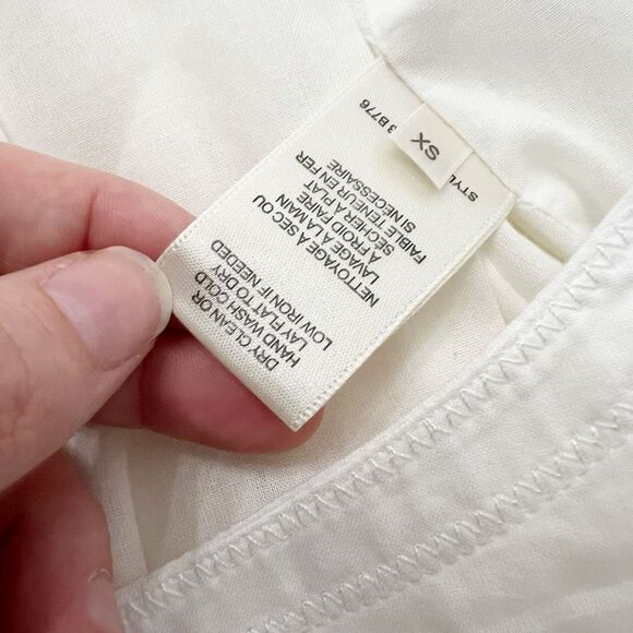 Rebecca Taylor Womens White Voile Pleated Tie Front Long Sleeves Blouse Size XS - Picture 5 of 6